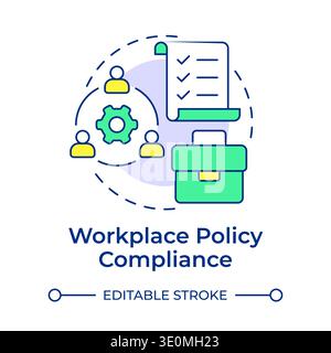 Workplace policy compliance multi color concept icon Stock Vector