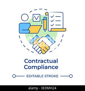 Contractual compliance multi color concept icon Stock Vector