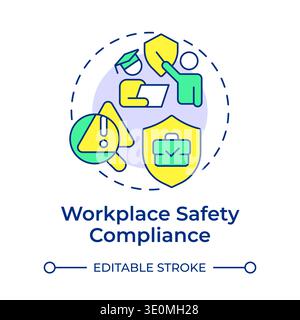 Workplace safety compliance multi color concept icon Stock Vector