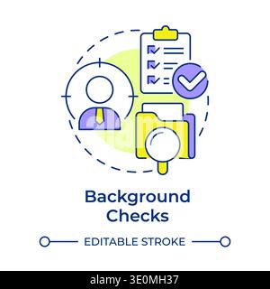 Background checks multi color concept icon Stock Vector