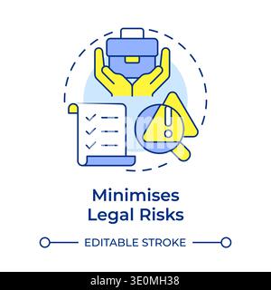 Minimises legal risks multi color concept icon Stock Vector