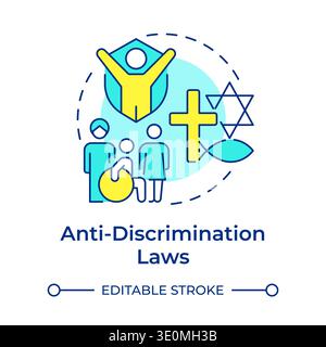 Anti discrimination laws multi color concept icon Stock Vector