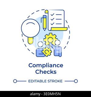 Compliance checks multi color concept icon Stock Vector