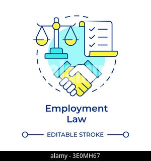 Employment law multi color concept icon Stock Vector