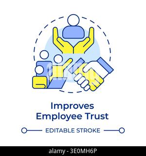 Improves employee trust multi color concept icon Stock Vector