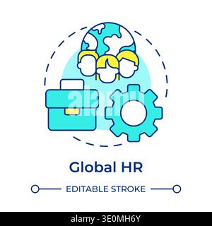 Global hr multi color concept icon Stock Vector
