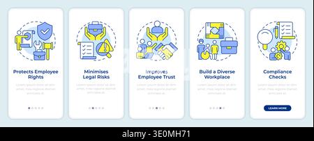 Importance of HR compliance onboarding mobile app screen Stock Vector