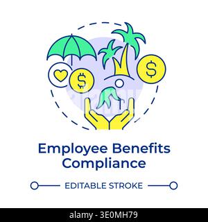 Employee benefits compliance multi color concept icon Stock Vector