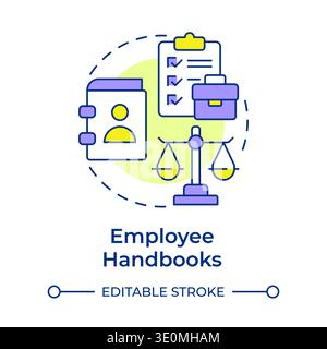 Employee handbooks multi color concept icon Stock Vector