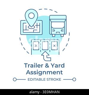 Trailer and yard assignment soft blue concept icon Stock Vector