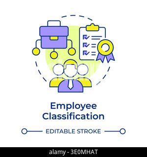 Employee classification multi color concept icon Stock Vector