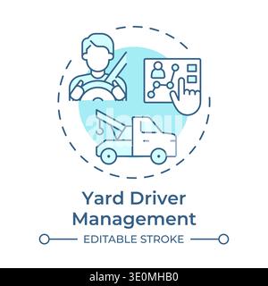 Yard driver management soft blue concept icon Stock Vector