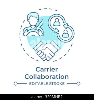 Carrier collaboration soft blue concept icon Stock Vector
