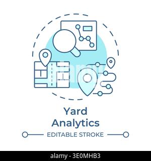 Yard analytics soft blue concept icon Stock Vector