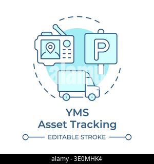 Asset tracking soft blue concept icon Stock Vector