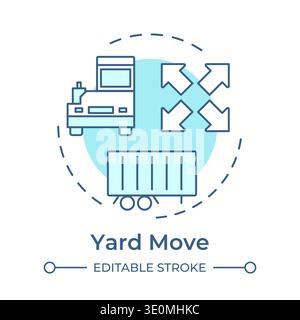 Yard move soft blue concept icon Stock Vector
