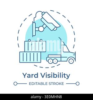 Yard visibility soft blue concept icon Stock Vector