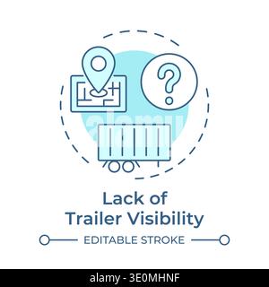 Lack of trailer visibility soft blue concept icon Stock Vector