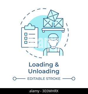 Loading and unloading soft blue concept icon Stock Vector