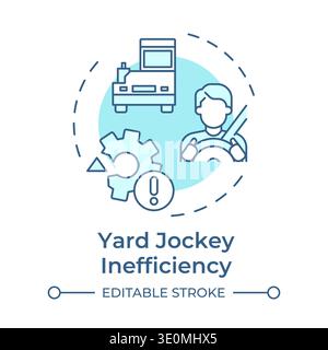 Yard jockey inefficiency soft blue concept icon Stock Vector