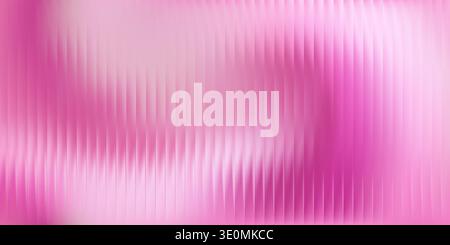 Ribbed glass texture with gradient light effects creates abstract vertical patterns. Pink premium wavy background with glossy reflections and Stock Vector
