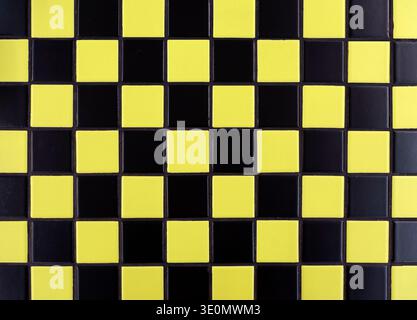Yellow ceramic tile background. Old vintage ceramic tiles in yellow to decorate the kitchen or bathroom . High quality photo Stock Photo