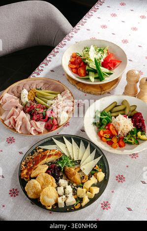 set dishes in a restaurant Stock Photo