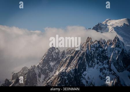 AERIAL VIEW. The Aiguilles Rouge Massif viewed from the south at the ...