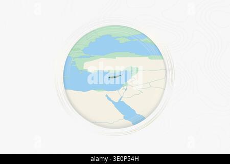 Stylized Map of Cyprus with Neighboring Areas. Map in a modern, minimalistic style with soft gradient colors. Stock Vector