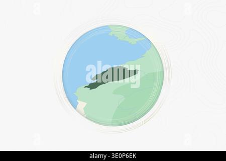 Stylized Map of Ecuador with Neighboring Areas. Map in a modern, minimalistic style with soft gradient colors. Stock Vector
