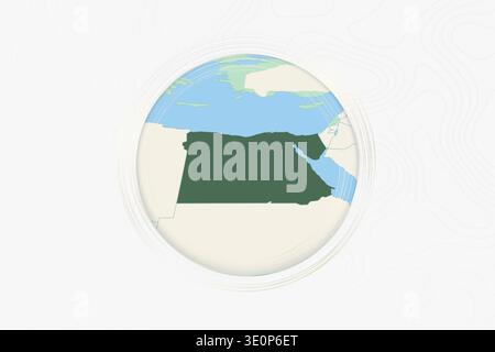Stylized Map of Egypt with Neighboring Areas. Map in a modern, minimalistic style with soft gradient colors. Stock Vector