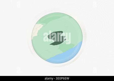 Stylized Map of Paraguay with Neighboring Areas. Map in a modern, minimalistic style with soft gradient colors. Stock Vector