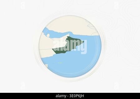 Stylized Map of Oman with Neighboring Areas. Map in a modern, minimalistic style with soft gradient colors. Stock Vector