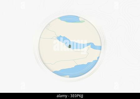 Stylized Map of Qatar with Neighboring Areas. Map in a modern, minimalistic style with soft gradient colors. Stock Vector