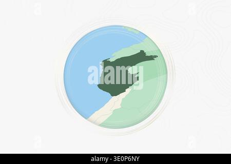 Stylized Map of Peru with Neighboring Areas. Map in a modern, minimalistic style with soft gradient colors. Stock Vector