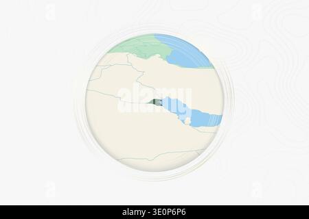 Stylized Map of Kuwait with Neighboring Areas. Map in a modern, minimalistic style with soft gradient colors. Stock Vector
