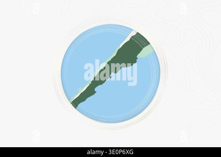 Stylized Map of Argentina with Neighboring Areas. Map in a modern, minimalistic style with soft gradient colors. Stock Vector