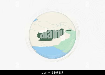 Stylized Map of Afghanistan with Neighboring Areas. Map in a modern, minimalistic style with soft gradient colors. Stock Vector