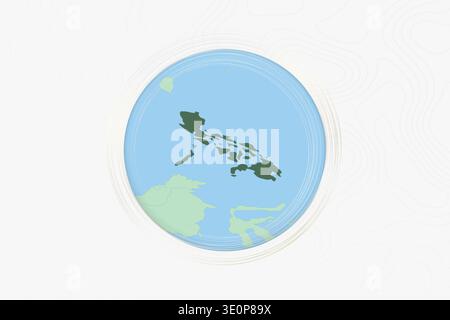 Stylized Map of Philippines with Neighboring Areas. Map in a modern, minimalistic style with soft gradient colors. Stock Vector
