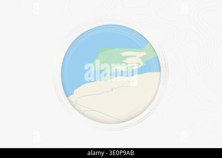 Stylized Map of Gibraltar with Neighboring Areas. Map in a modern, minimalistic style with soft gradient colors. Stock Vector