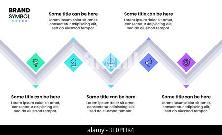 Infographic template with icons and 5 options or steps. Gray line. Can be used for workflow layout, diagram, banner, webdesign. Vector illustration Stock Vector