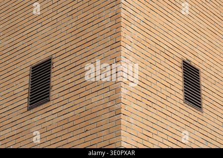 close up of red brick wall Stock Photo