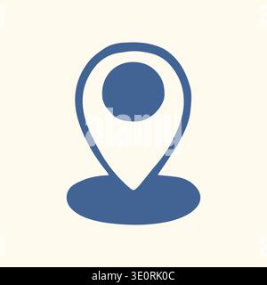 Flat illustration of a location pin icon. Simple map marker symbol for navigation app, travel map, GPS interface and location services design. Stock Vector