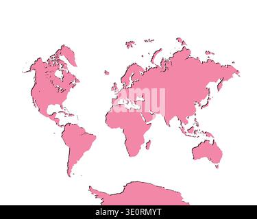 World Map, sign silhouette. World Map Globe. Vector Illustration isolated on transparent background Stock Vector