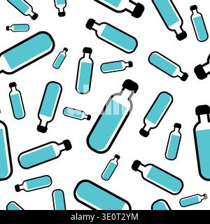 drink bottles seamless pattern design with white background Stock Vector