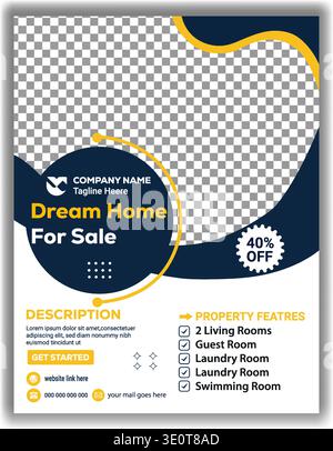 Medical healthcare services flyer template layout with green and blue design elements Stock Vector