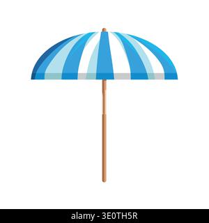 Umbrella for sun protection. Flat vector clipart, illustration with isolated background. Stock Vector