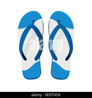 Flip flops. Flat vector clipart, illustration with isolated background. Stock Vector