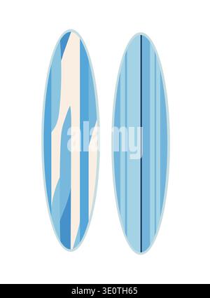 Surfboard. Flat vector clipart, illustration with isolated background. Stock Vector