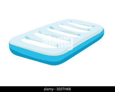 Air mattress. Flat vector clipart, illustration with isolated background. Stock Vector